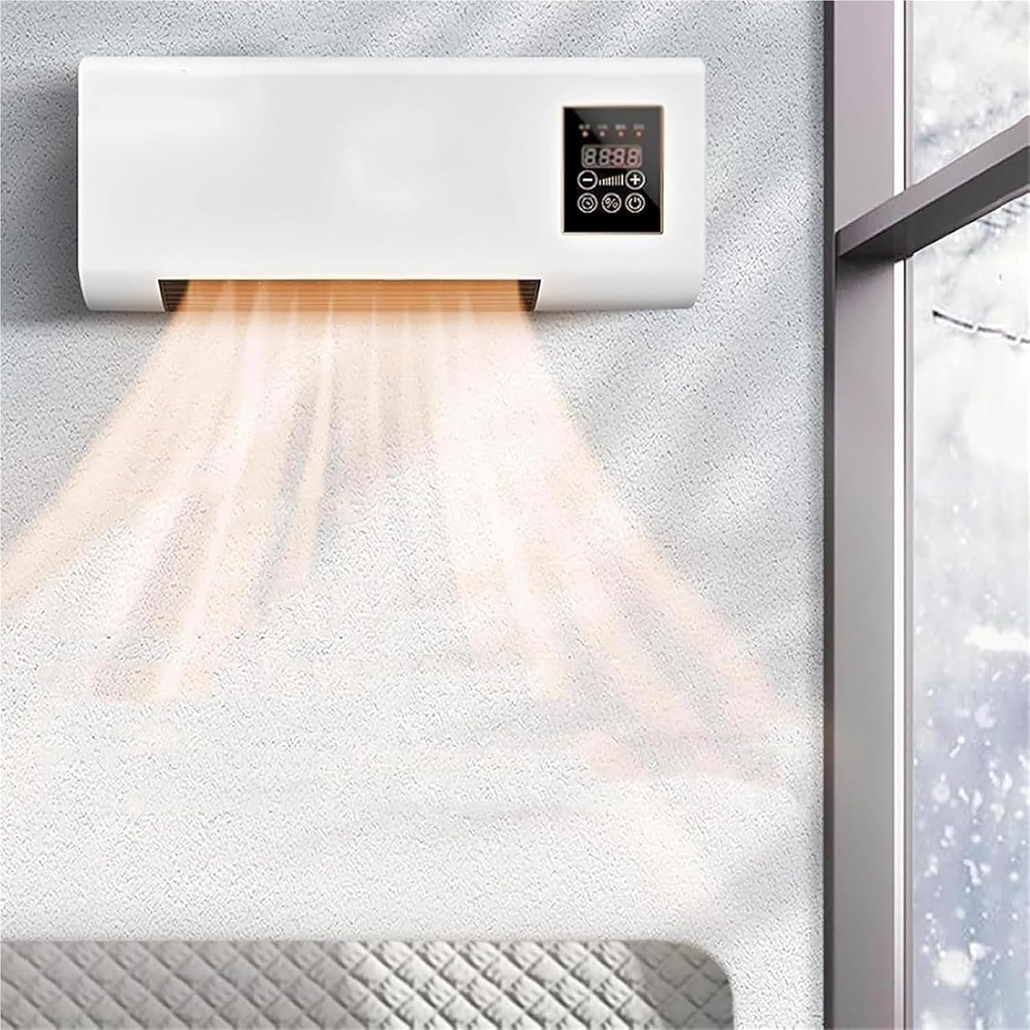 Wall Mounted Ac Unit Ductless, 1800W Ductless Air Conditioner, Wall Mounted Air Conditioner, Wall Mounted Remote Control And Timer, Providing Efficient Heat And Natural Ventilation Solutions