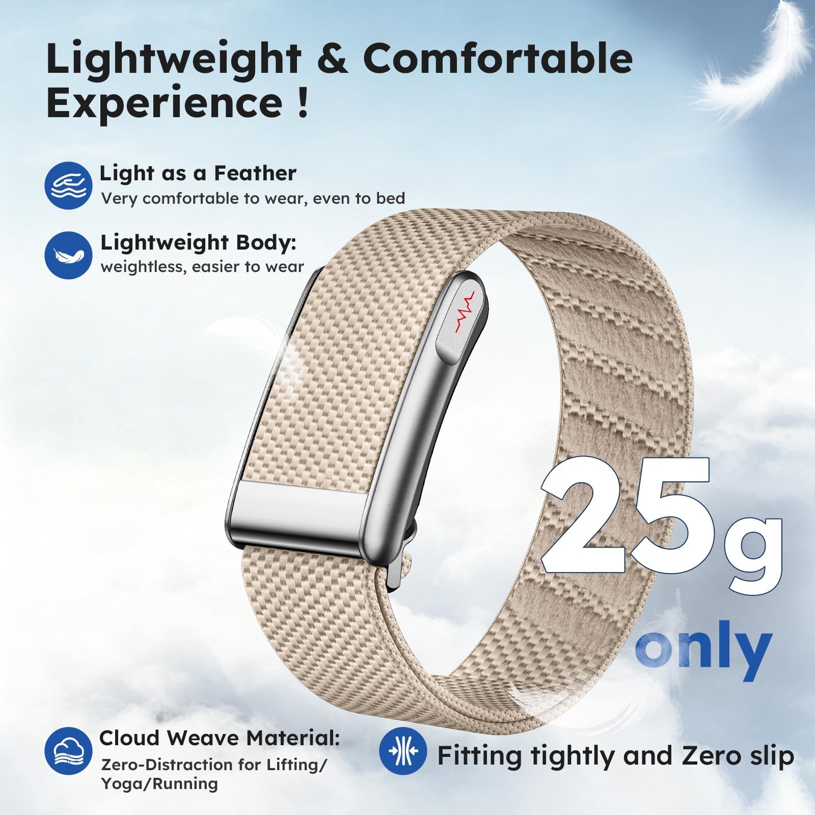 Activity Tracker 24/7 Salute Frequenza Cardiaca Monitor Sonno Pedometro Calorie Leggero Screenless Activity Tracker per Uomini Donne Anziani Indossabile Fitness Tracker APP gratuita IP68 Impermeabile