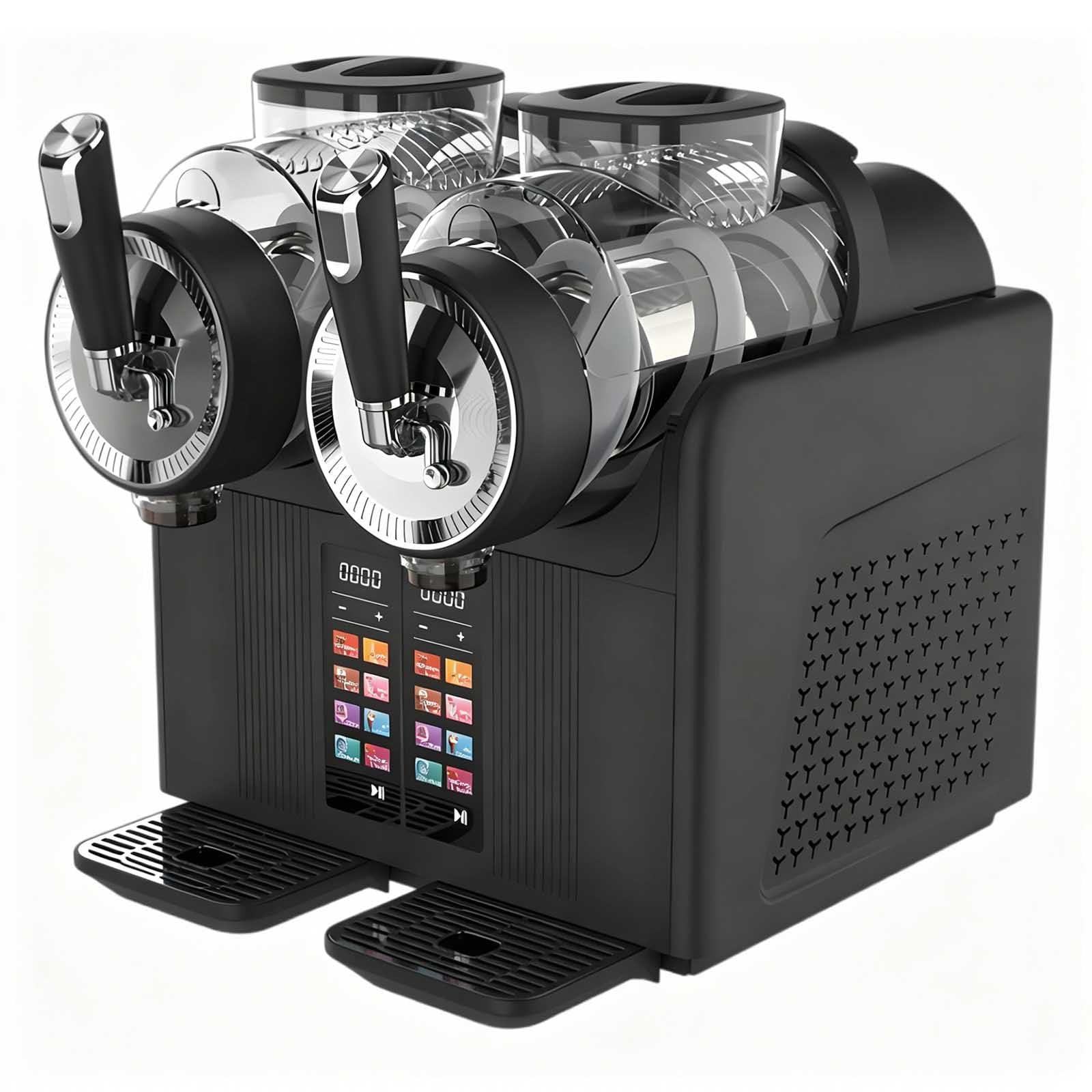 Máquina De Granizados Y Helados 2 En 1, Máquina De Granizados, Batidora Casera Para La Cocina - Doble Jarra De 2 L, 7 Programas Automáticos, Para Margaritas, Batidos Y Bebidas Congeladas Black