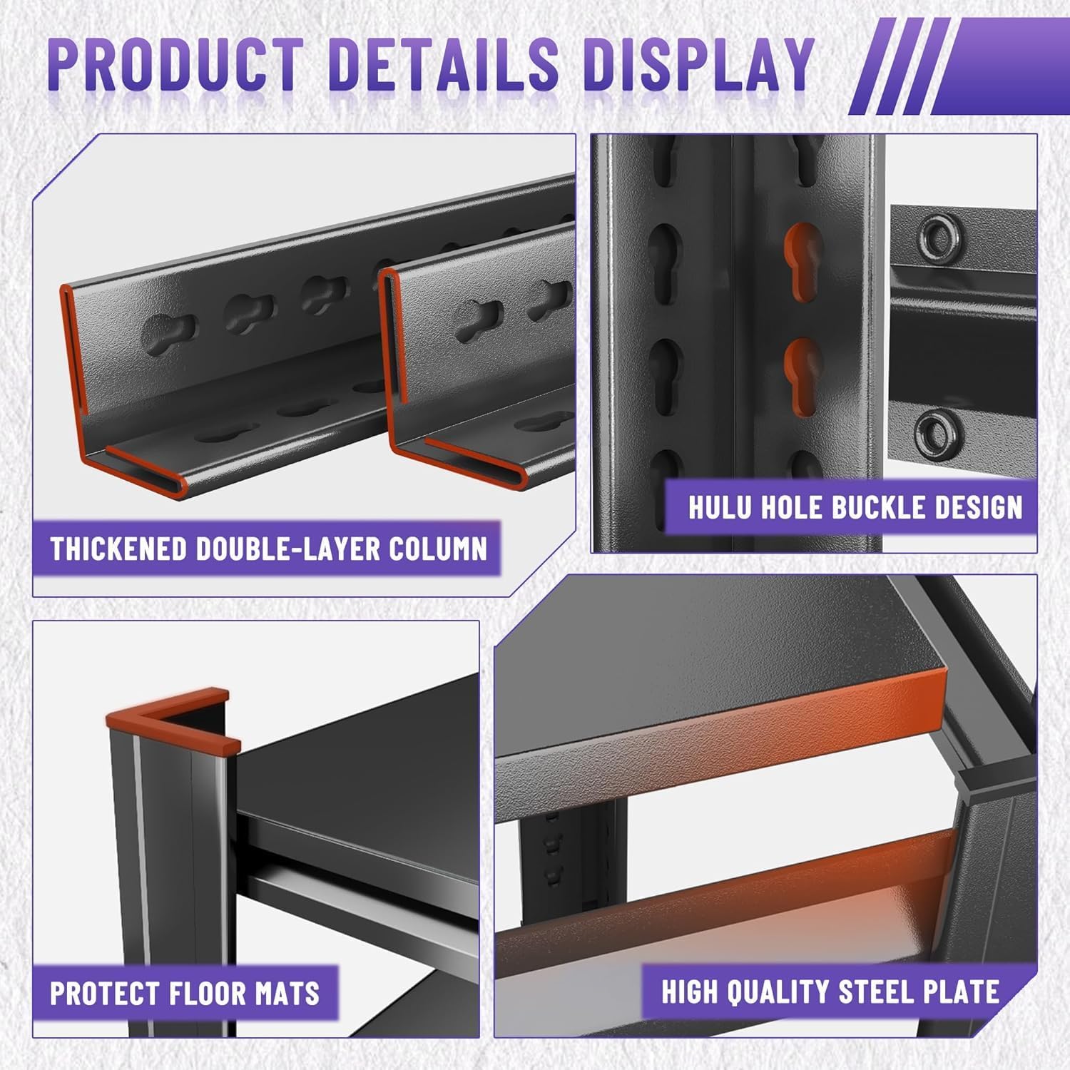 Storage Shelves, Heavy Duty Metal Shelving Unit, Adjustable Garage Storage Shelves, Shelves for Garage Storage & Shelving Units, Ideal for Basement, Pantry, Warehouse (6-Tier 82"H x 39.3"W x 17.7"D)