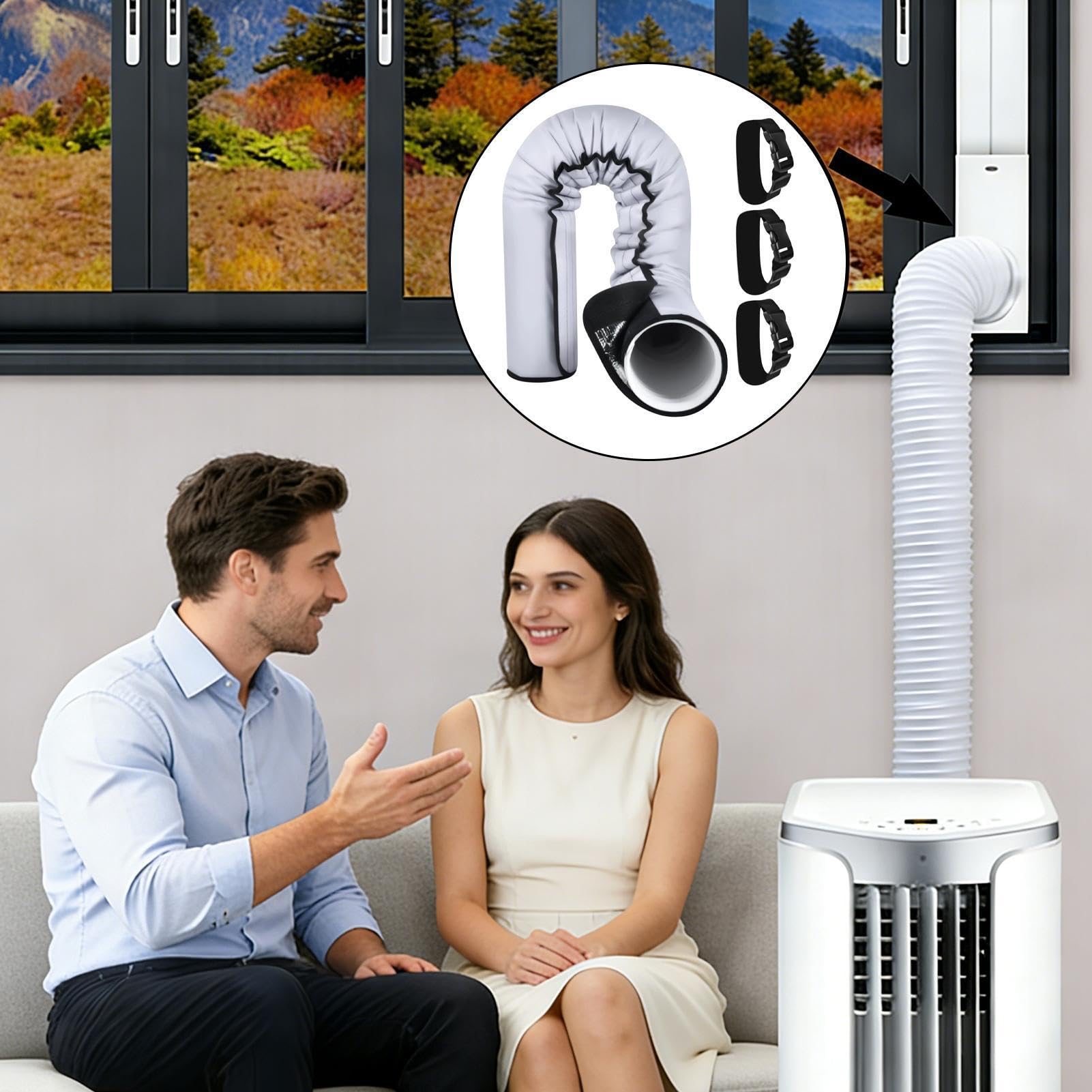 Gaine Isolante Pour Flexible De Climatiseur Portable | Enveloppe Thermique Adaptée TuyD'Évacuation Diamètre 12,7-15 Cm - Manchon thermique tube,Jardin, cour, maison, appartement, camping-car, dortoir
