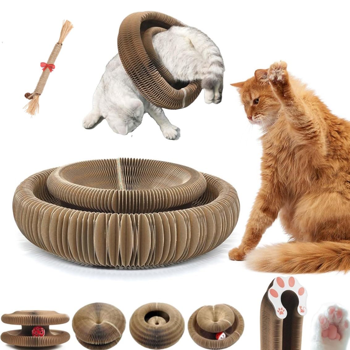EHOTER Kitty Kurlz, Kitty Kurlz Cat Toy 2024 New Cat Accordion Toy