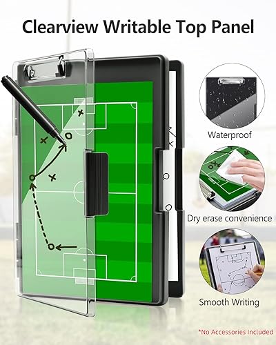 Miniatura 2 de Clearview - Portapapeles con 2 almacenamiento, borrado en seco de 8.5 x 11 pulgadas, resistente portapapeles de alta capacidad con soporte para