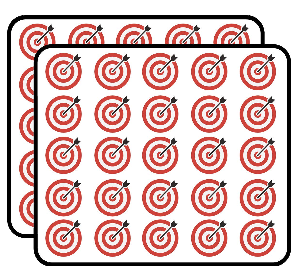 50 PCs Simple Bullseye Arrow Archery Target Icon 1" Stickers Decals Laptop Notebook Phone Waterproof Vinyl Trendy