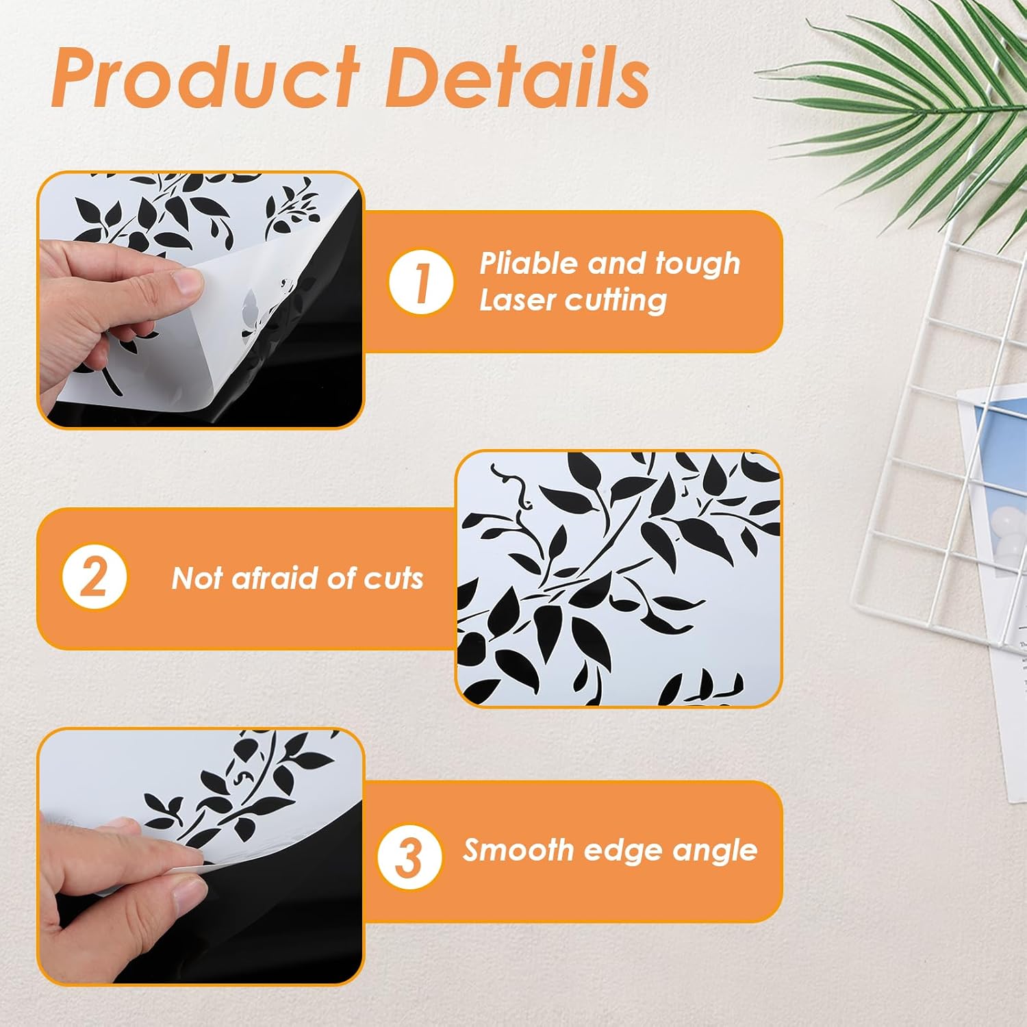 Large A4 Tree Vine Leaf Stencil for Painting on Wood Wall, 8.3" × 11.6" Reusable Wall Painting Stencils, Ivy Stencil Drawing Template for Furniture, Canvas, Home Decor, DIY Art Crafts