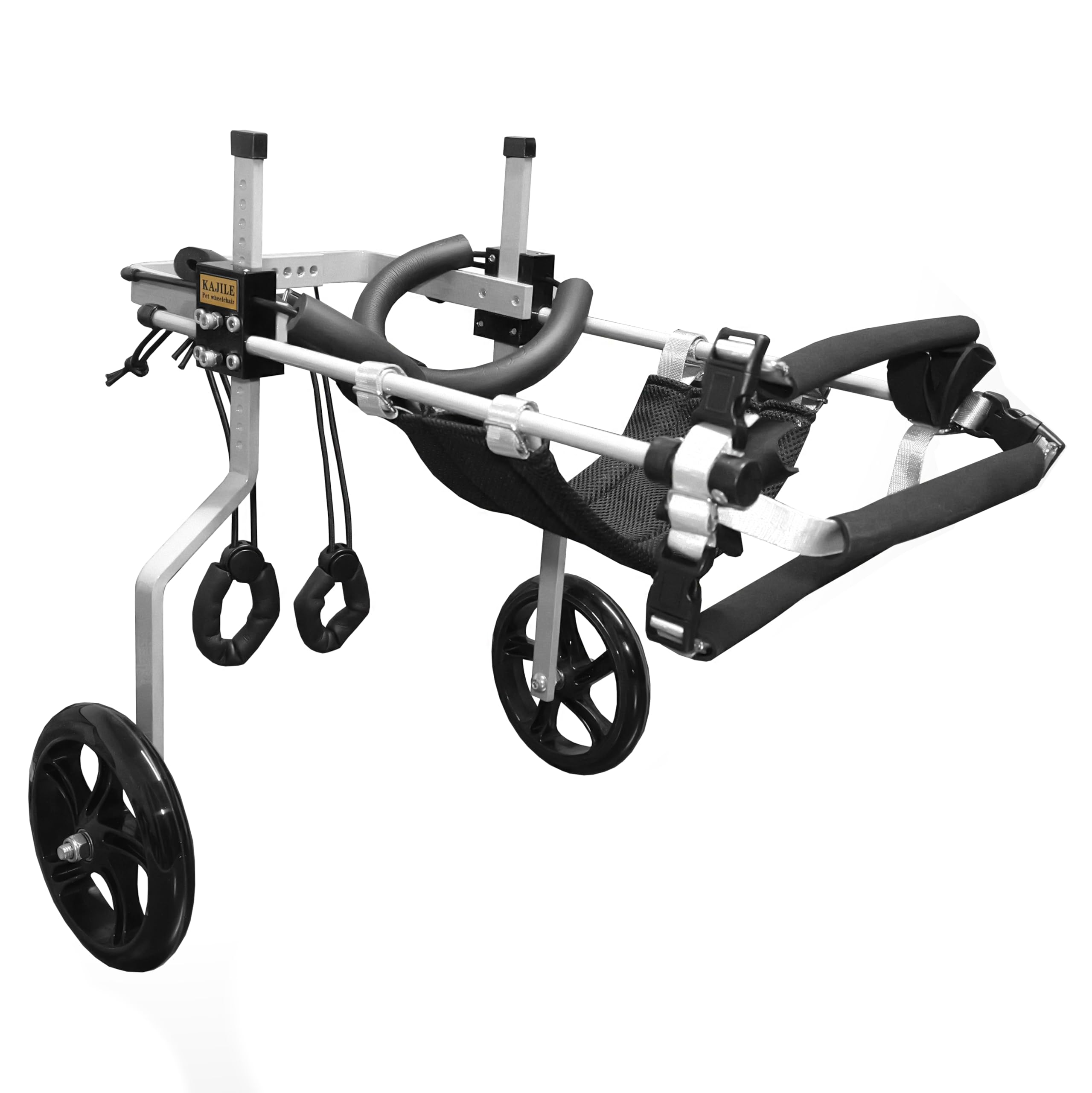 KAJILE Adjustable Dog Wheelchair,Pet Cart,Handicap Dog Weak Hind Legs Rehabilitation Training,Soft Harness,Easy Assemble,Silver,XL-1 — image 1