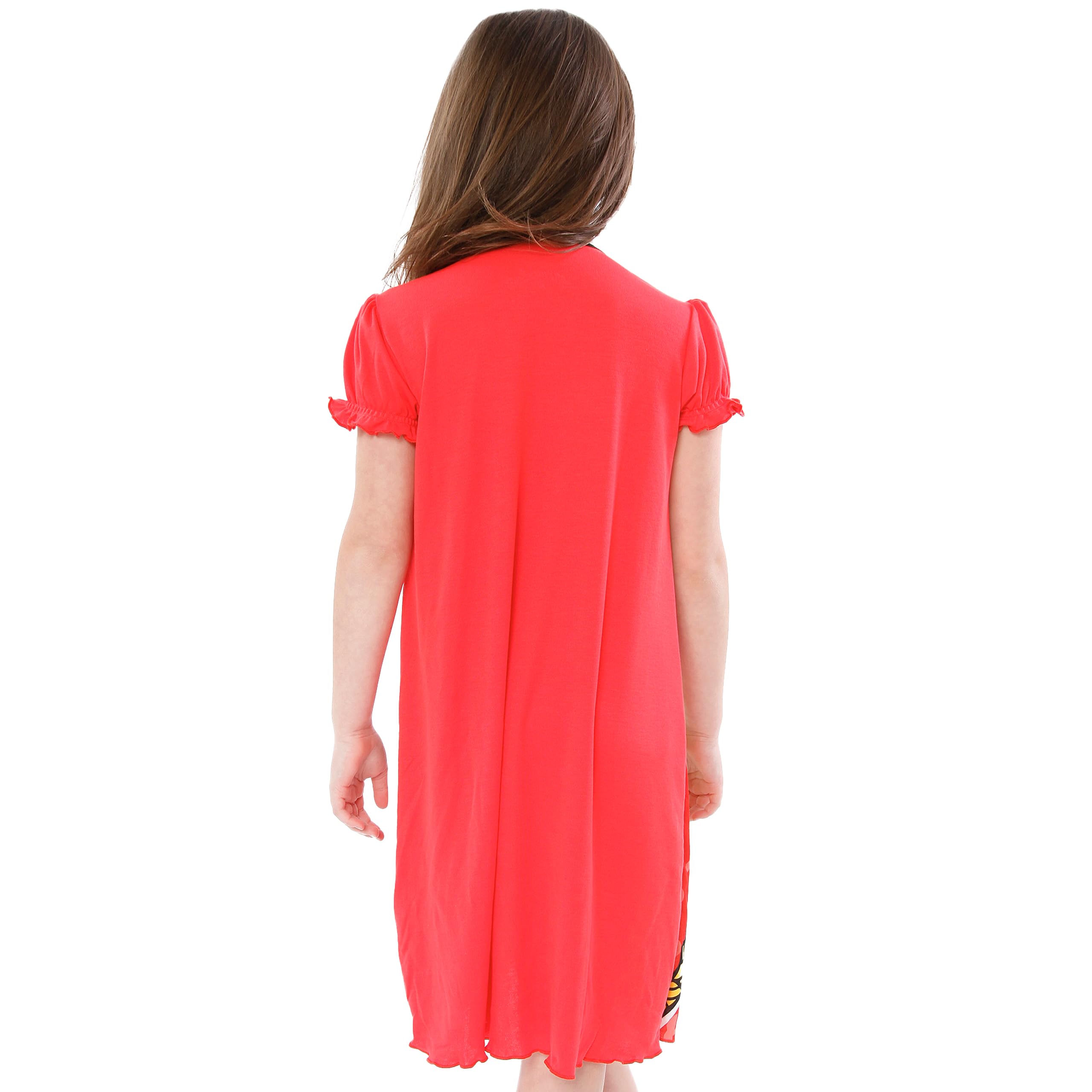 Chemise de Nuit miraculeuse, Chemise de Nuit à Pois pour Filles, Robe de Nuit Fille Tikki, Robe De Nuit Rouge À Manches Volantes