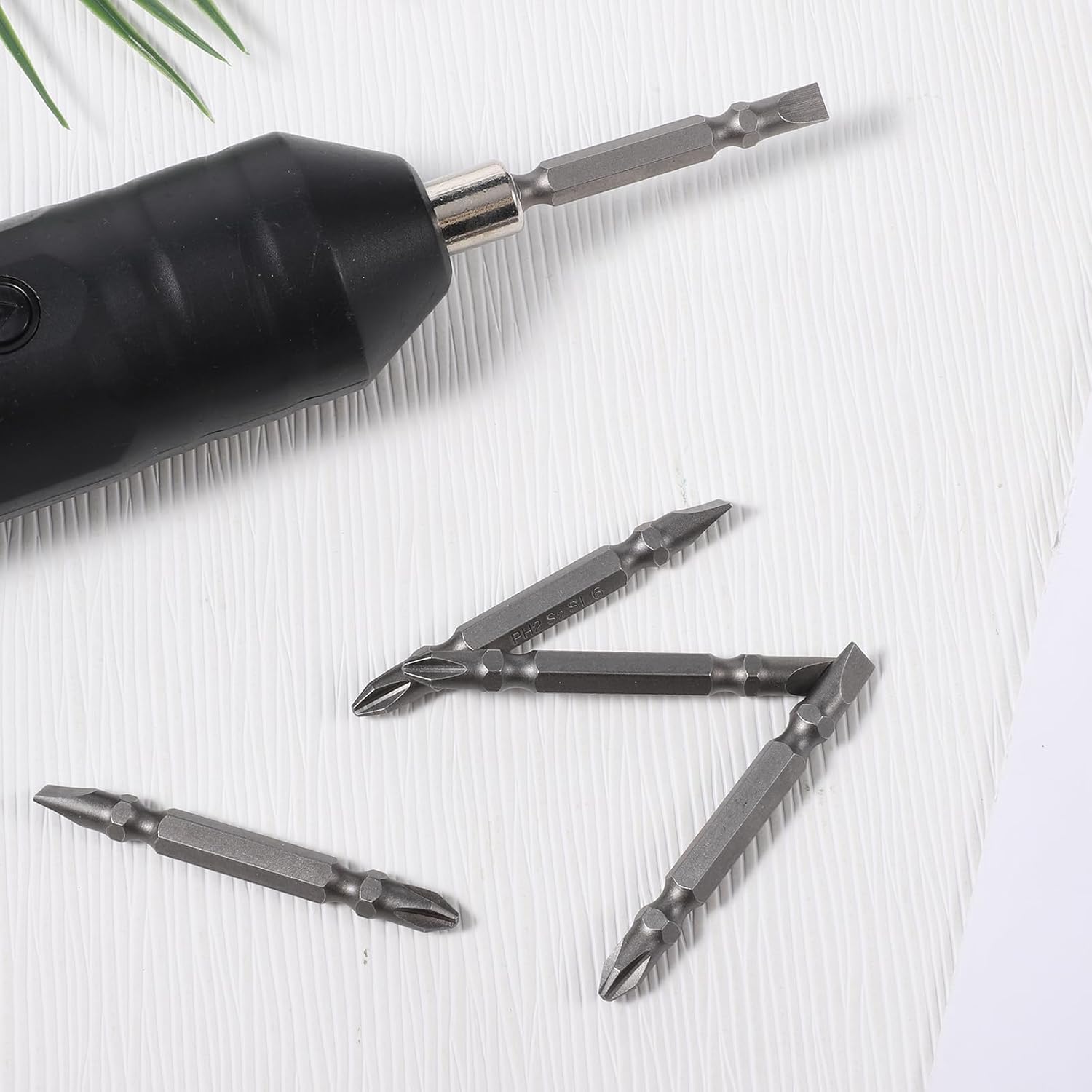 5PCS Impact Double End Screwdriver Bit, Ph2/Sl6, Phillips and Slotted Flathead Double Ended Screwdriver Bits, Magnetic Slotted Phillips Screwdrivers Bit, S2 Alloy Steel with Storage Box (65mm)