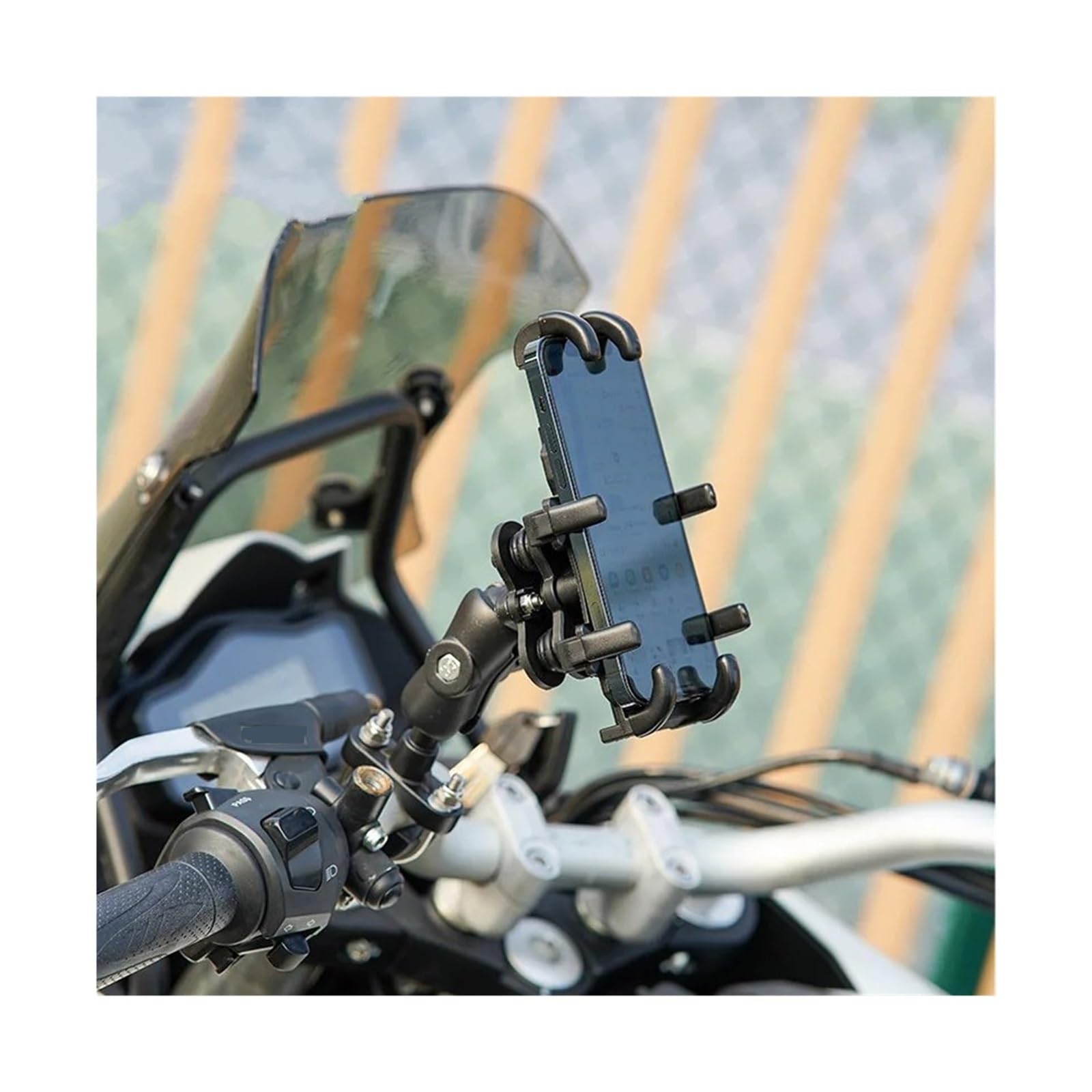 DELORM Soporte Navegación Soporte Universal Teléfono Móvil Motocicleta Y Bicicleta, Soporte Navegación Aluminio Montar En Bicicleta, Soporte Manillar GPS A Prueba Golpes Soporte para Navegación GPS