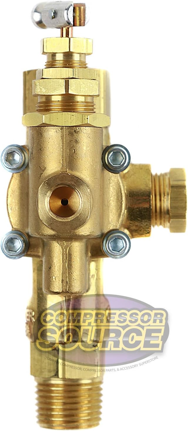 Air Compressor Pilot check valve unloader combination gas discharge 95-125 1/2" FPT TOP INLET X 1/2" MNPT OUTLET FOR GAS COMPRESSORS