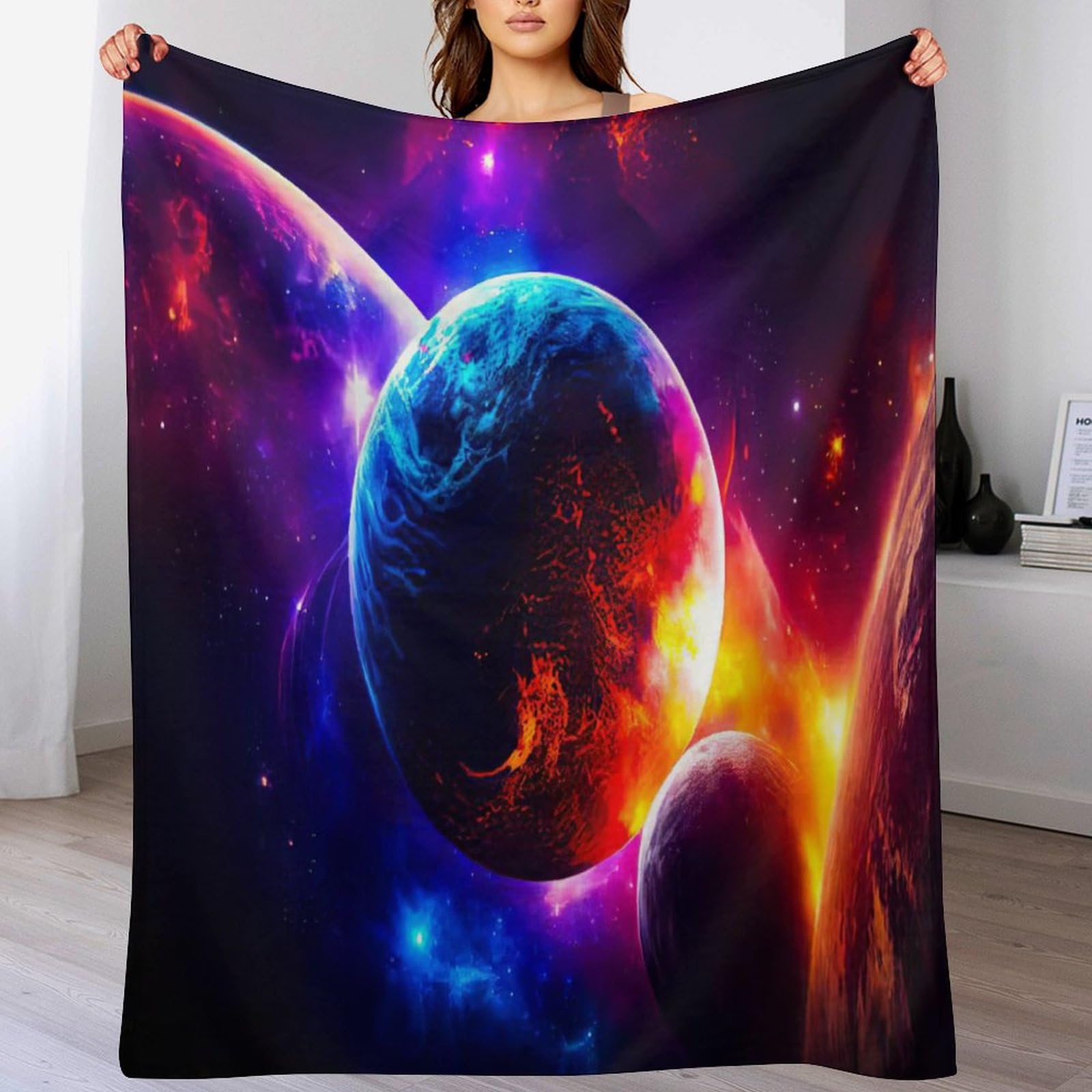 Manta de franela Planet Sternry de 140x180 cm para cama y sofá