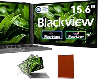 Blackview 15.6 Inch Ultra-Thin & TÜV-Certified Dual Screen Laptop Monitor IPS FHD 1080P Monitor for Laptop, Plug & Play wi…