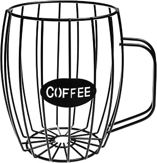 K Cup Holder and Coffee Pod Holder, K Cup Organizer, Large Capacity K Cup Holders, Coffee Pod Storage for Counter Kitchen Cafe Bar (Black)