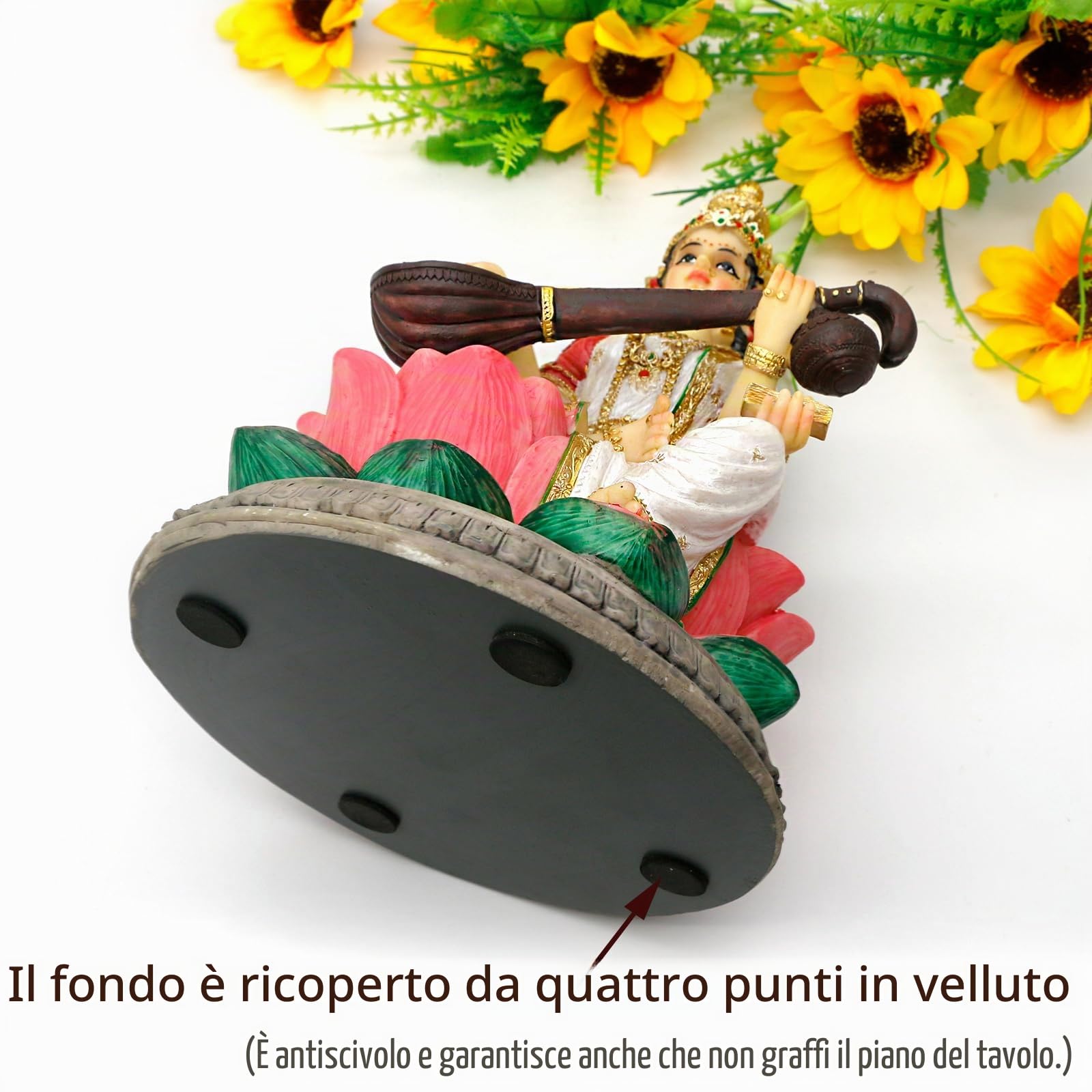 Statua della dea indù Saraswati, 21,8 cm H Saraswati, scultura indiana Diwali Pooja Articolo Murti Regali per uomo indiano donna amici famiglia Diwali Regali casa ufficio Mandir Tempio Puja Decor