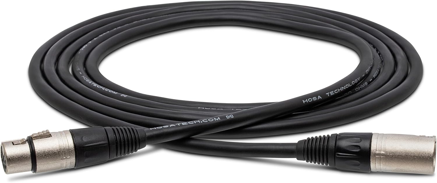 Hosa DMX-100 DMX512 Cable, XLR5M to XLR5F, 24 AWG X 4 OFC, 120-ohm Cable