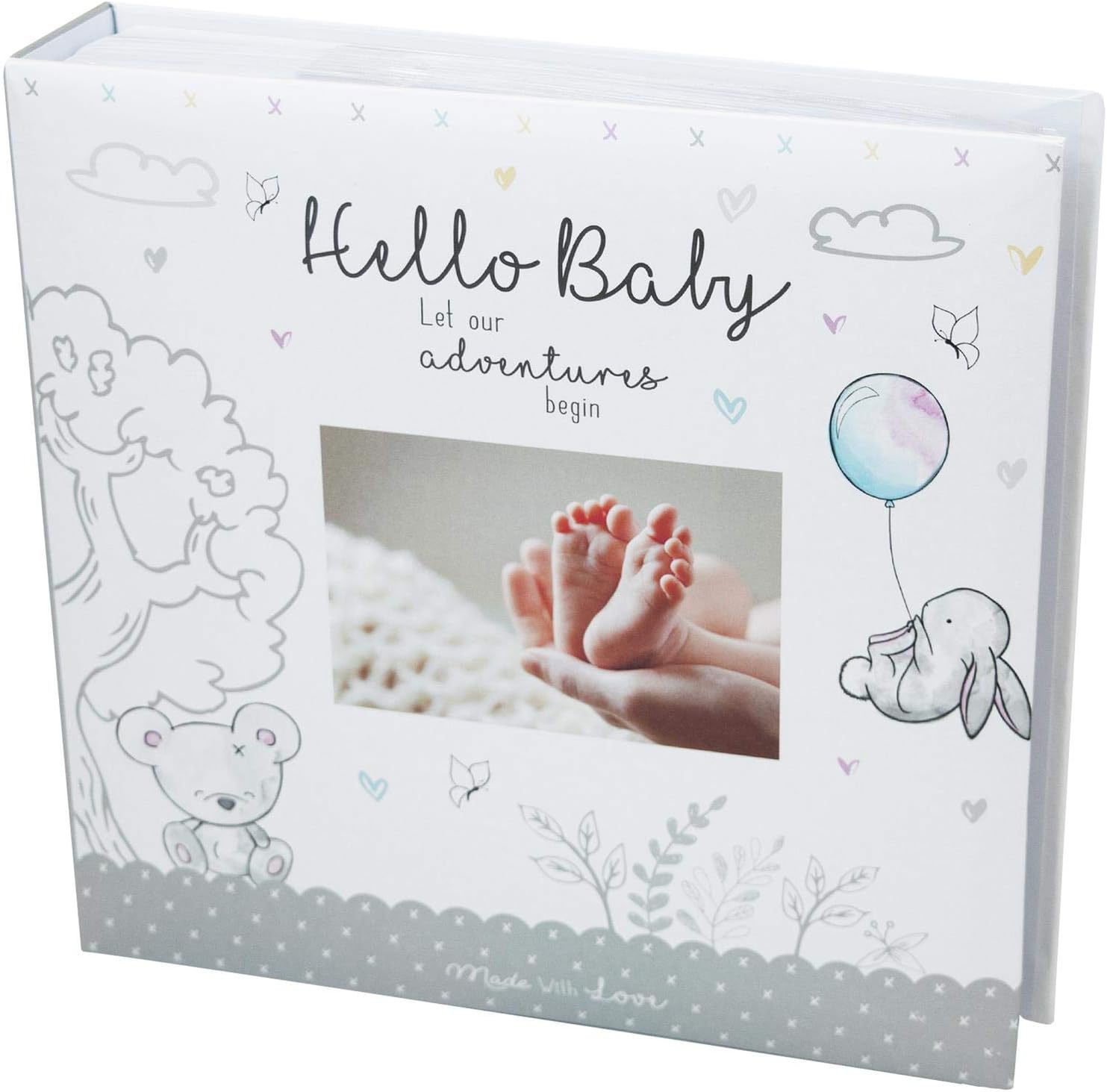 Baby First Photo Album 4x6'' 200 Photos Memo Keepsake Memories Newborn Birthday Christening White Photo Book