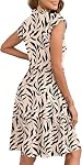 AUSELILY Summer Dress for Women 2026 V Neck Ruffled Sleeve Beach Sun Dress A Line Casual Dresses with Pockets
