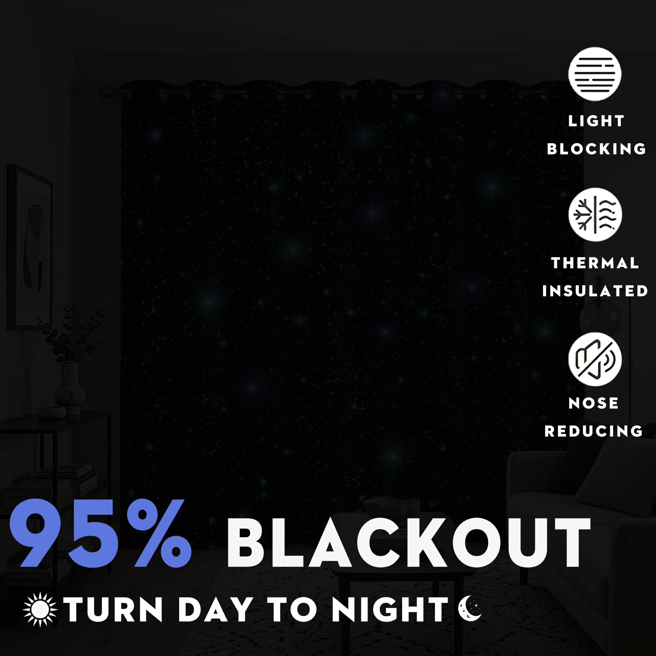 Générique Nuit Étoilée Rideau Occultant