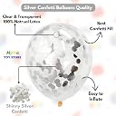 Mystic Toy Store 20 Pcs Confetti Balloons for Birthday Decoration Kit Silver Boys Girls Kids Men Women Pack Items Itm Set Pre Filled Transparent Confetti Balloons gallery image