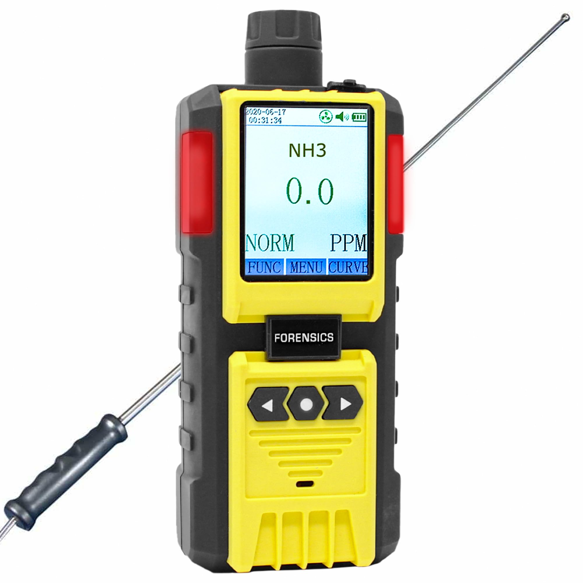 Ammonia Analyzer by Forensics |UK Calibration Certificate | NH3 Monitor | Built-in Pump & 4ft Probe | 0.1ppm Resolution |