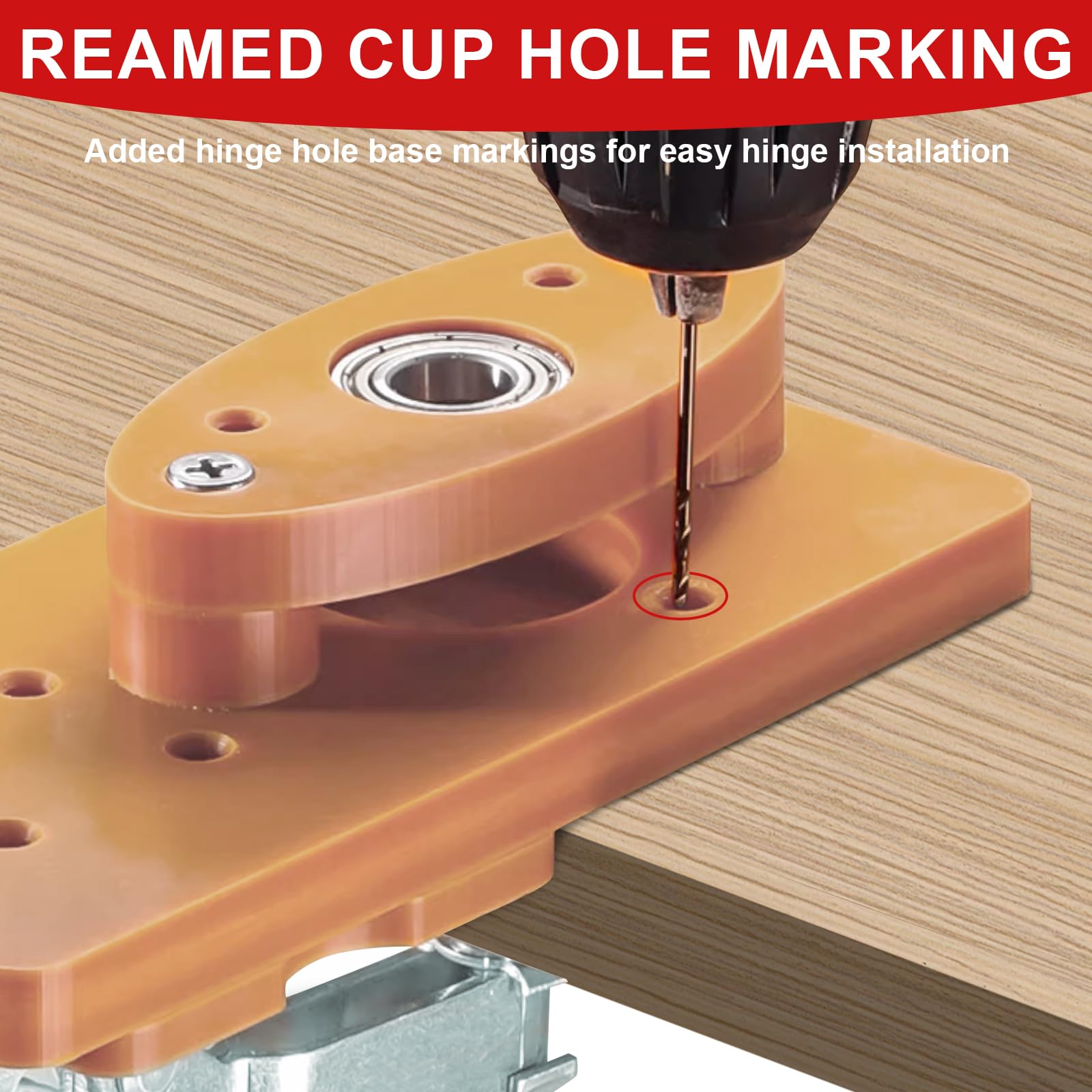35mm Hole Saw Guide Set including Forstner Tip, Complete Kit for Hidden Hinges Kitchen Cabinets Doors and Furniture - Image 4