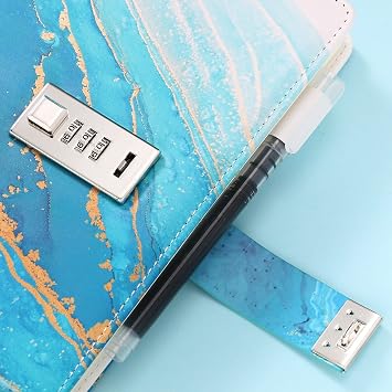 Diary with Lock for Girls Boys and Women Lockable Leather Journal with Combination Lock Refillable Lined Paper Locking Diaries A5