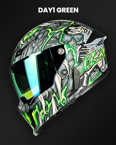 Miniatura 6 de ILM Cascos de motocicleta para adultos, hombres y mujeres, de cara completa, DOT, ECE con doble visera, inserto de pinlock antivaho para carreras de