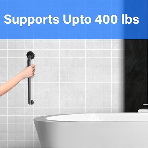 Miniatura 7 de Mango de ducha de 42 pulgadas, agarre suave, barras de agarre de acero inoxidable 304 para bañeras y duchas, barandillas estándar ADA de bronce