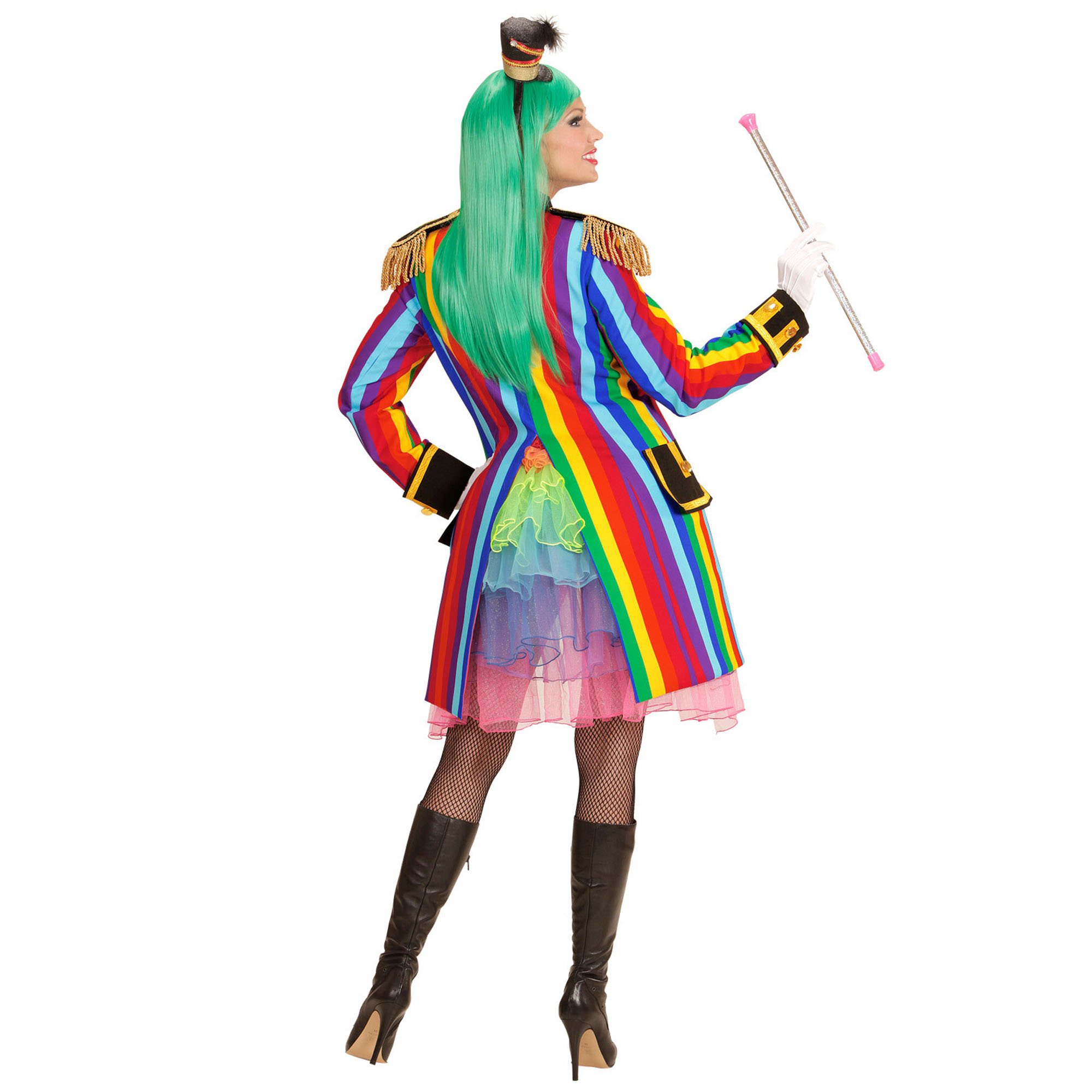 W WIDMANN MILANO Party Fashion - Kostüm Parade Frack, Regenbogen, CSD, Zirkusdirektorin, Gardeuniform, Clown, Showgirl, Faschingskostüm | Bunter Frack für CSD, Zirkusdirektorin, Clown, Showgirl, Karneval & Mottoparty