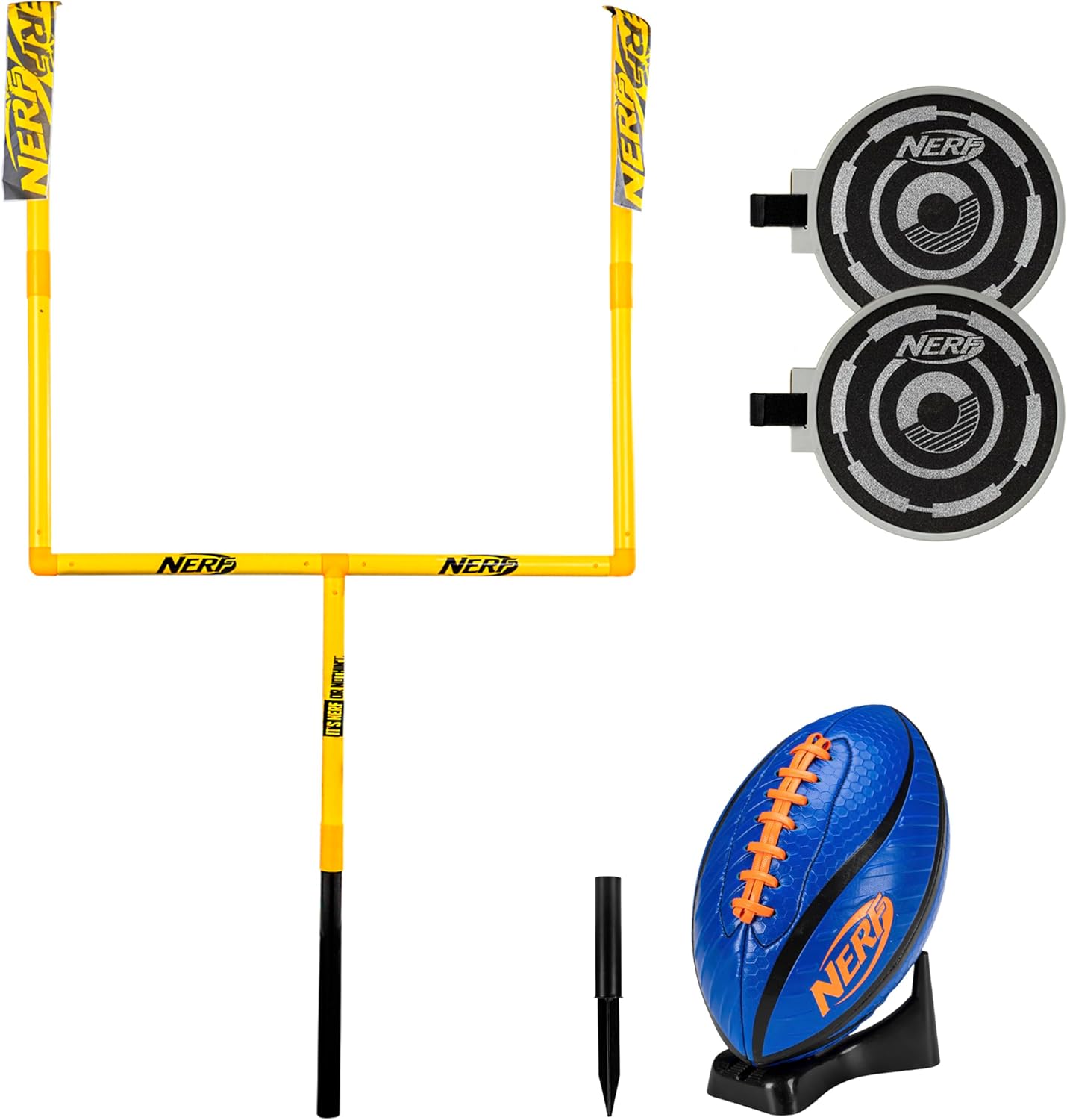 Franklin Sports Authentic Steel Football Goal Post 8.5' x 5.5' - Post for Kids - Football Goal Post Set - Kicking Field Goals - Youth Football Set - Portable Football Goal Post Nerf Goal Post Set