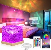 URAQT Csillagprojektor kristályos éjszakai lámpa 16 szín 30 fénymód LED újratölthető 1200mAh távirányító és app vezérlés hálószobába 1