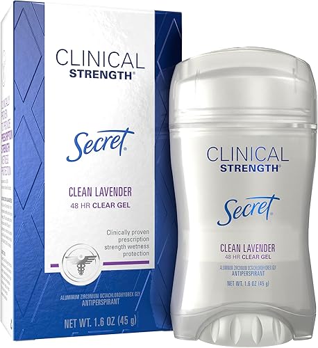 Secret Clinical Strength Clear Gel Antitranspirante y Desodorante, 1.60 oz