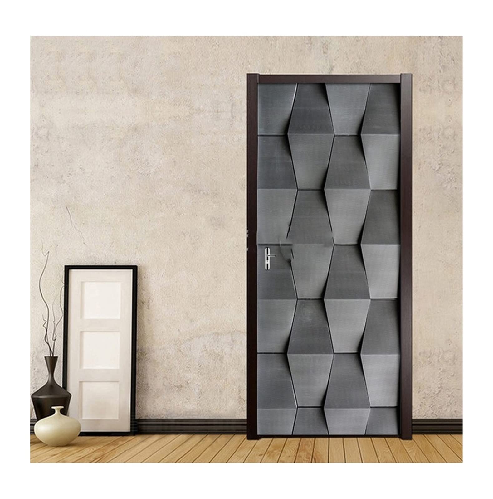 Autocollant de porte 3D abstrait pour créer une ambiance moderne dans votre chambre