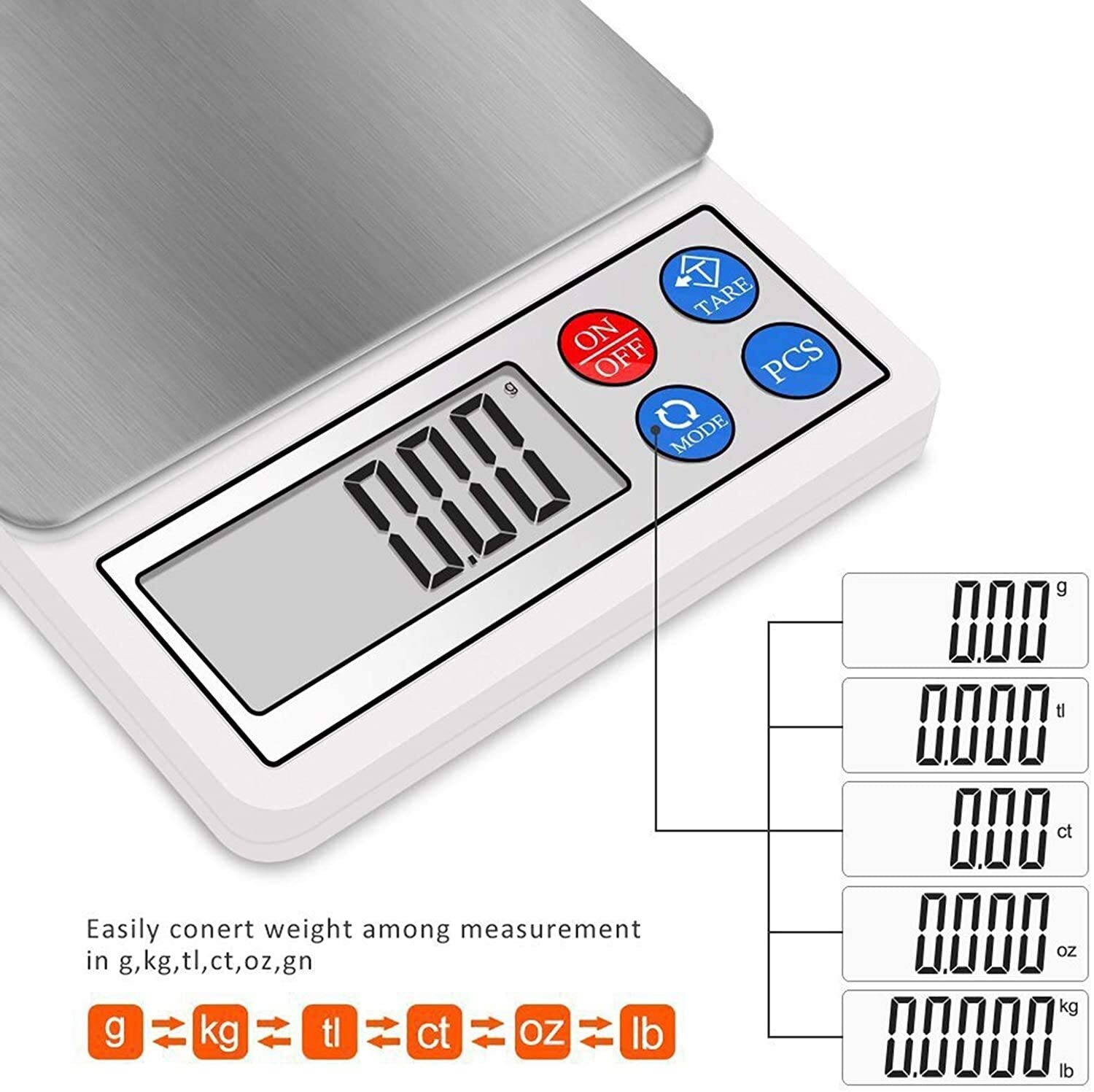 MRKU Báscula de Cocina Digital con Pantalla LCD, báscula para Alimentos, báscula electrónica, fácil de Limpiar, Utilizada para Pesar Frutas y Verduras