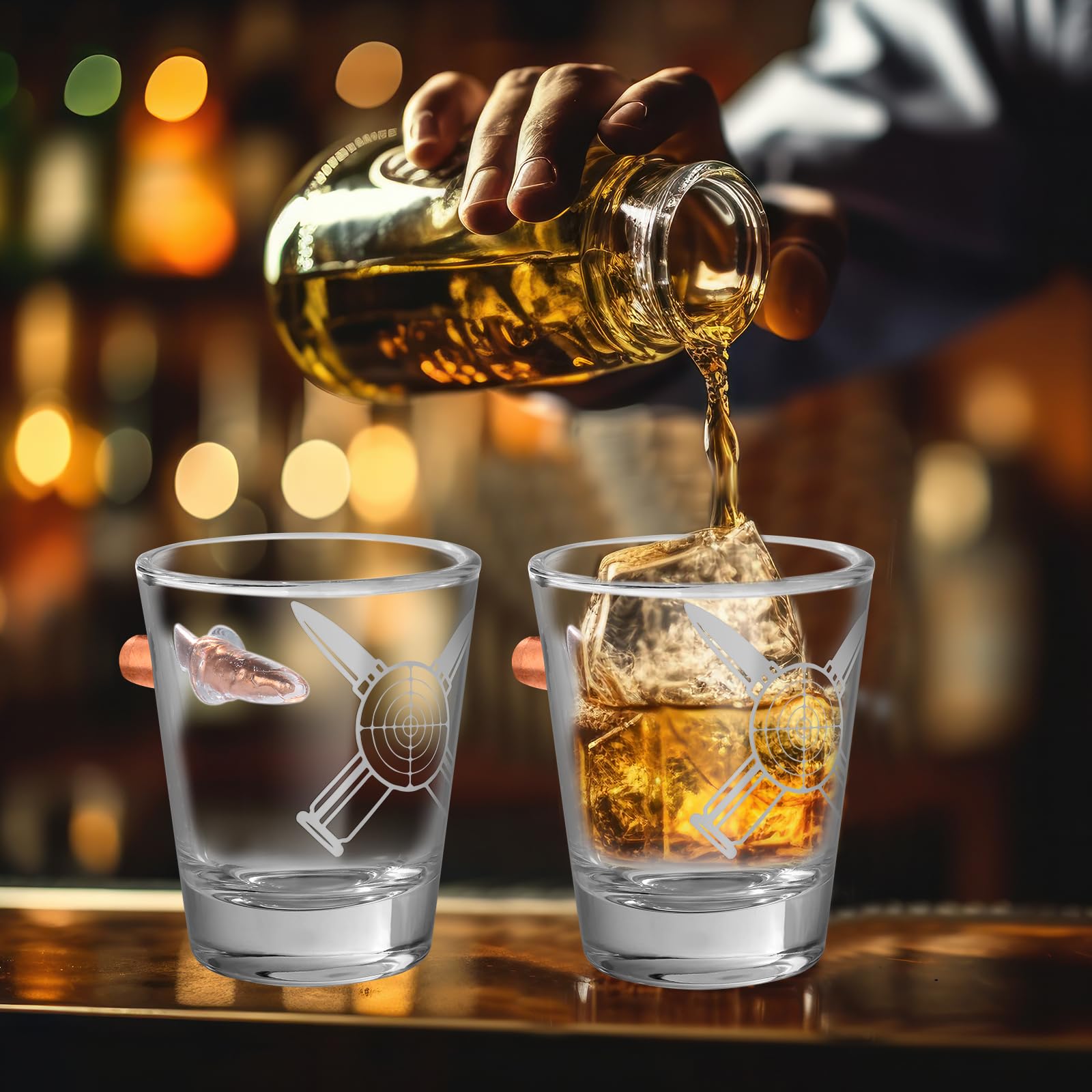 Personalisierte Glas-Schnapsgläser, 60 ml, 2er-Set mit Geschenkbox, für Tequila, Wodka, Espresso & Desserts, Langlebige und Wiederverwendbare Schnapsgläser für Zuhause, Bars & Party