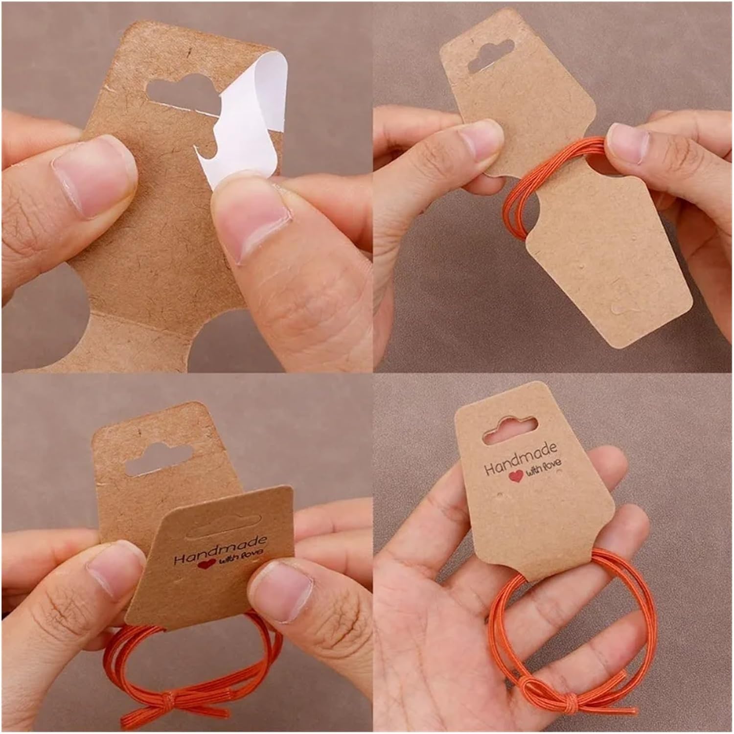 Earring Cards for Selling Jewelry 400pcs Kraft Paper Jewelry Display Tags for Packaging Labeling