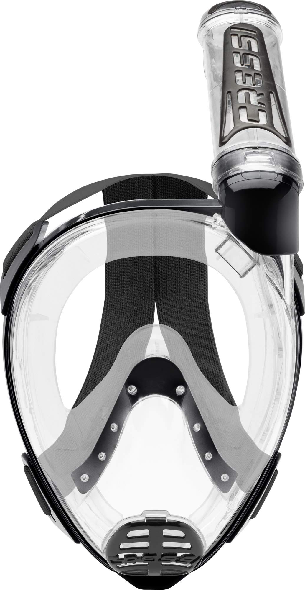 Cressi Unisex-Adult Duke Dry Full Face Mask Maska Do Nurkowania Z Rurką I Pływania Na Powierzchni,Przezroczysty/Czarny,M/L,Xdt010050