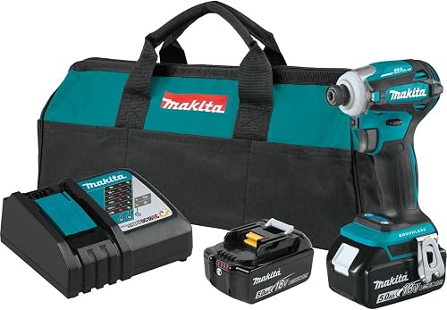 Makita XDT19T 18V LXT® Lithium-Ion Brushless Cordless Quick-Shift Mode™ 4-Speed Impact Driver Kit (5.0Ah) (Renewed)