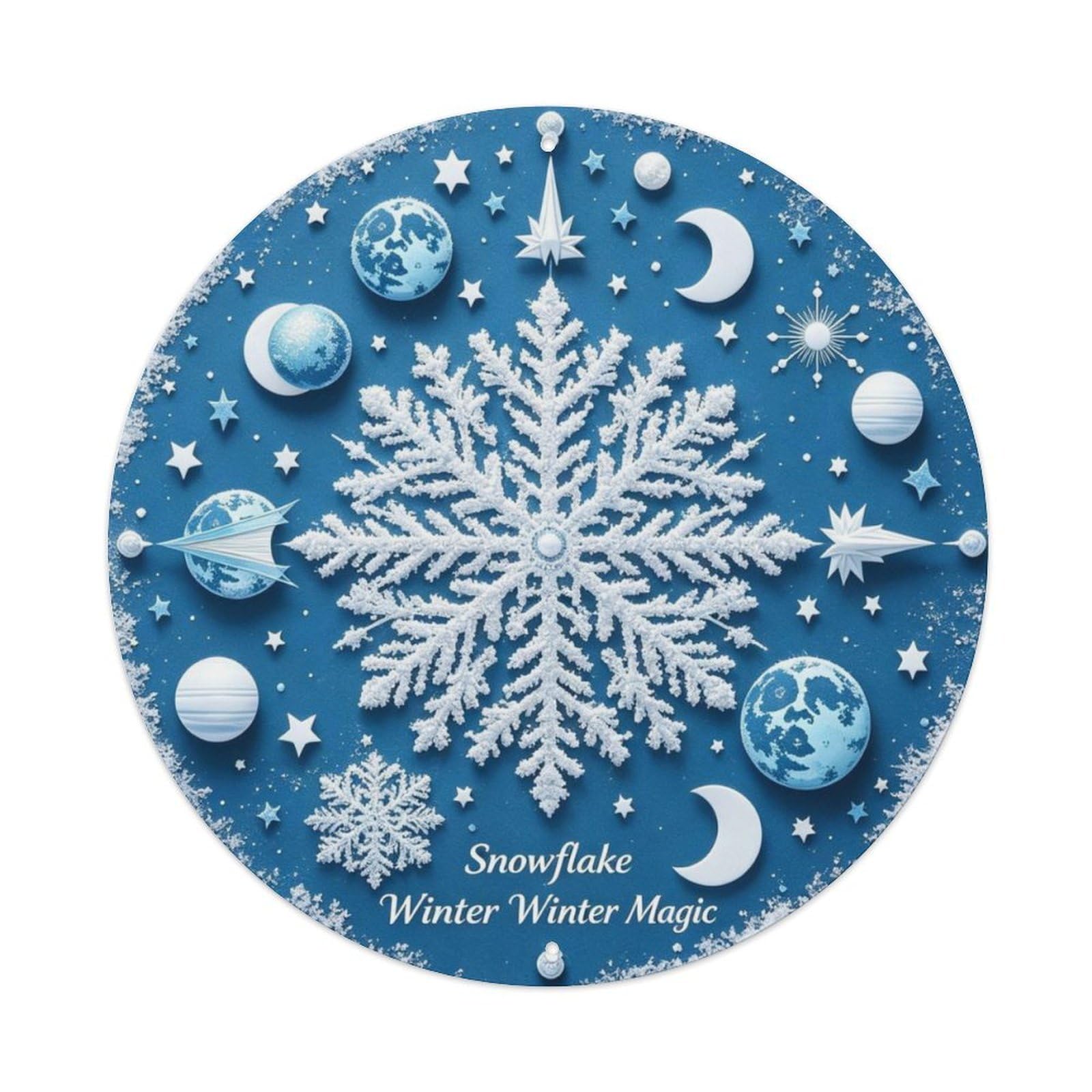 Snowflake Winter Magic Metal Tin Sign Plaque