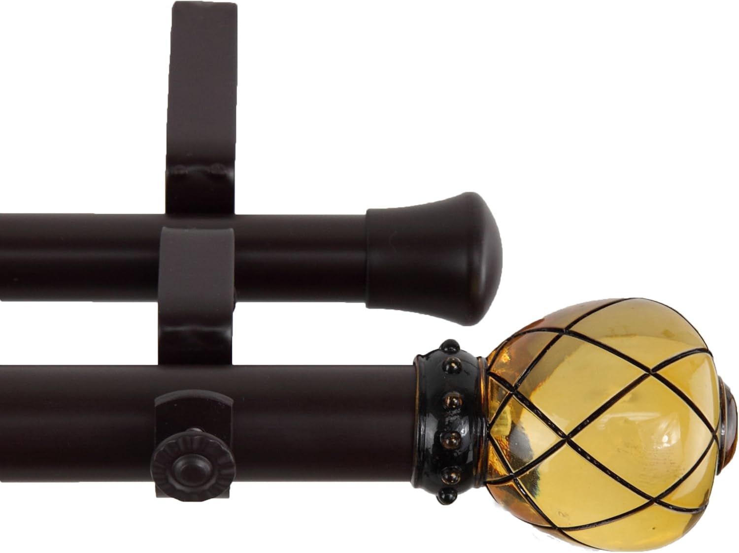 A&F Rod Decor - Monarch Double Curtain Rod 1 inch Diameter, 28-48 inch - Mahogany