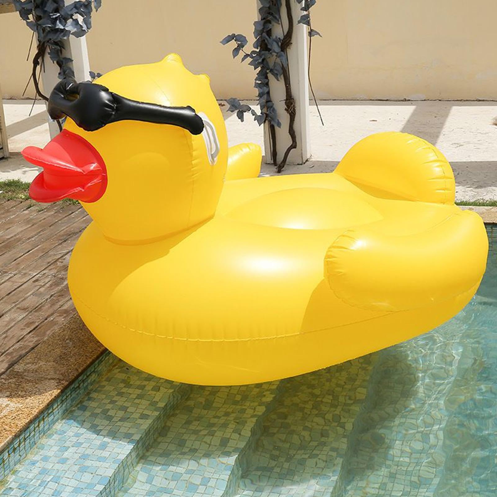 Enten Schwimmfloß Aufblasbare Enten-Lounge-Liege | See-Tier Pool-Float-Liege für Erwachsene, Männer, Kinder und Mädchen, Outdoor, Garten, Hof, , See, Fluss, Sonnenbaden, Party