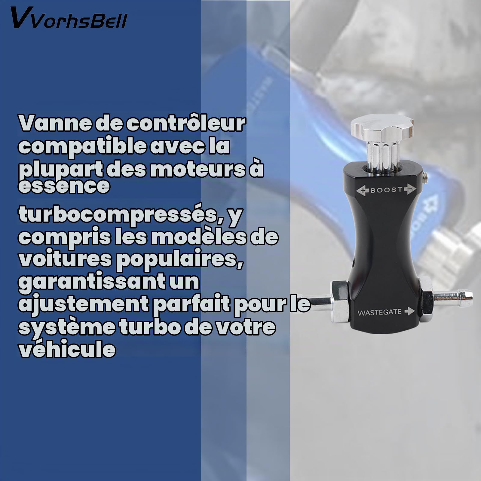 Vanne de commande manuelle du turbo Régulateur de pression turbo universel pour voitures, contrôleur turbo performant, conception légère et installation facile