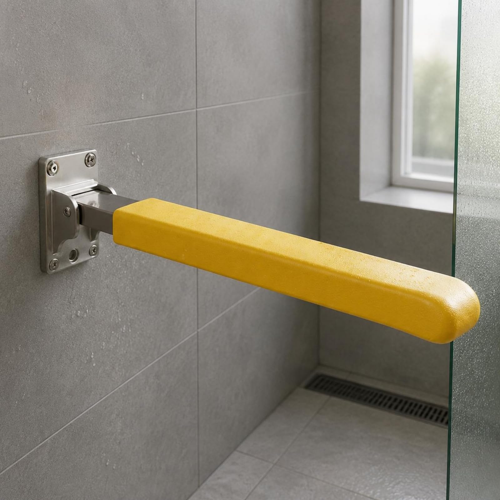 Corrimano Pieghevole per WC Barra di per, Bianco, Bianco Brillante, Corrimano Pieghevole Per WC 62CM Con Impugnatura Confortevole