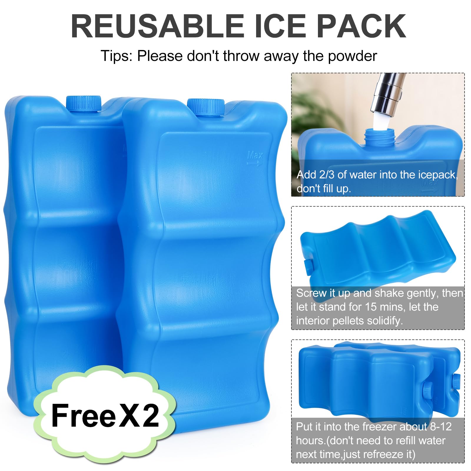 Bolsa enfriadora de leche materna con bolsa de hielo, bolsa enfriadora de almacenamiento de leche materna de doble capa para 6 biberones de hasta 9 onzas, bolsa aislada para biberones con correa para