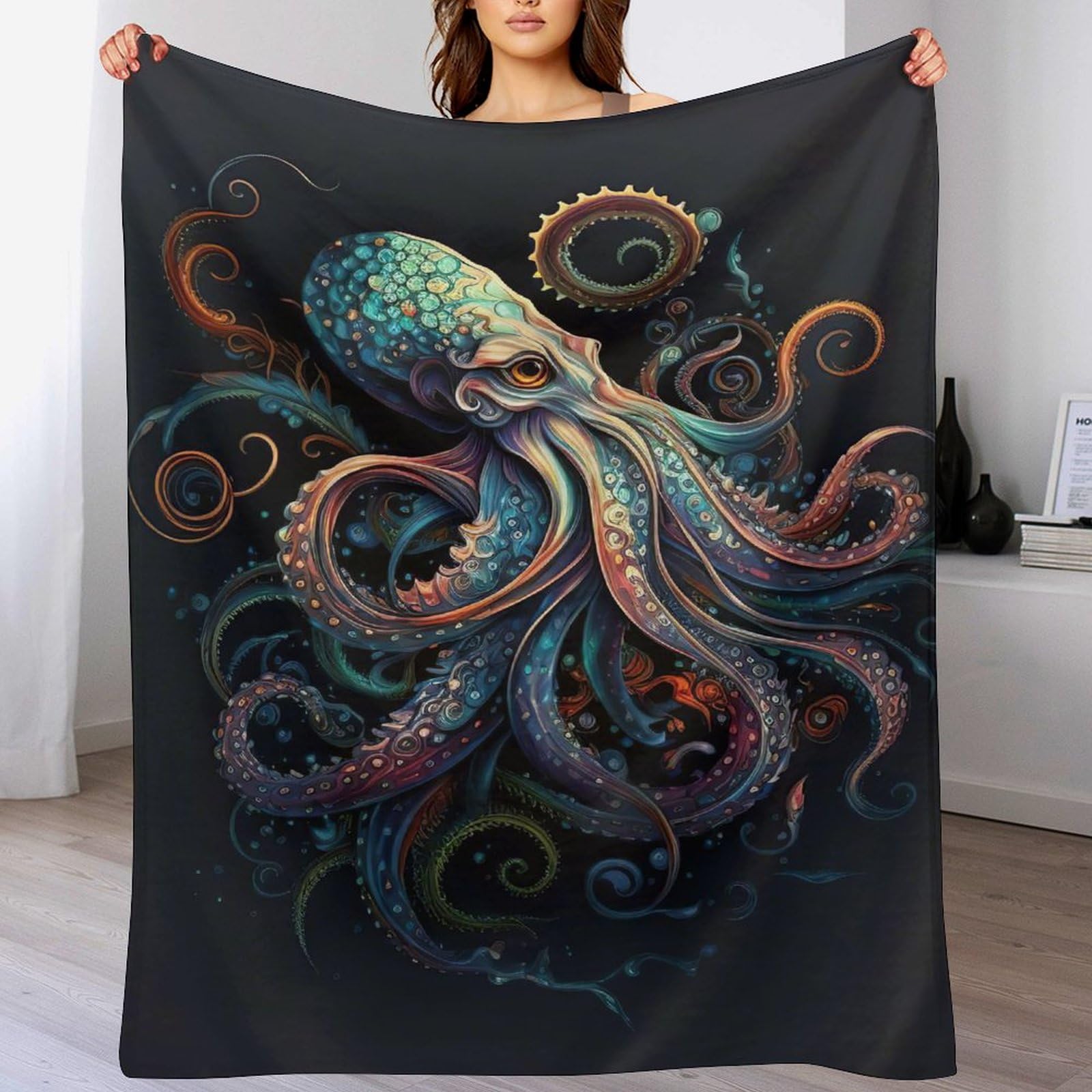 Manta de franela suave Oktopus con acabado térmico resistente