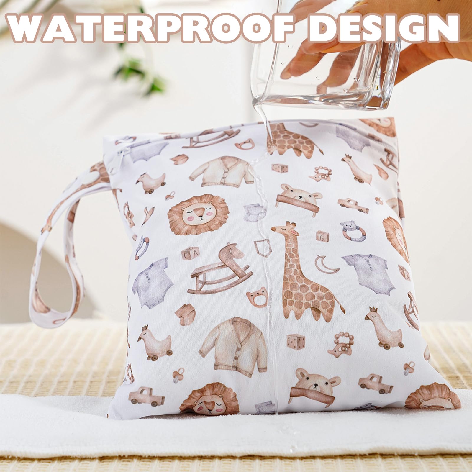 3 Pièces Sac a Couches Bebe, Sac à Couche Lavable, Sacs Couche en Tissu, Réutilisable Pochette Humide et Sèche, Wetbag à Fermeture Eclair Etanche pour la Natation Camping Voyage Fitness Plage