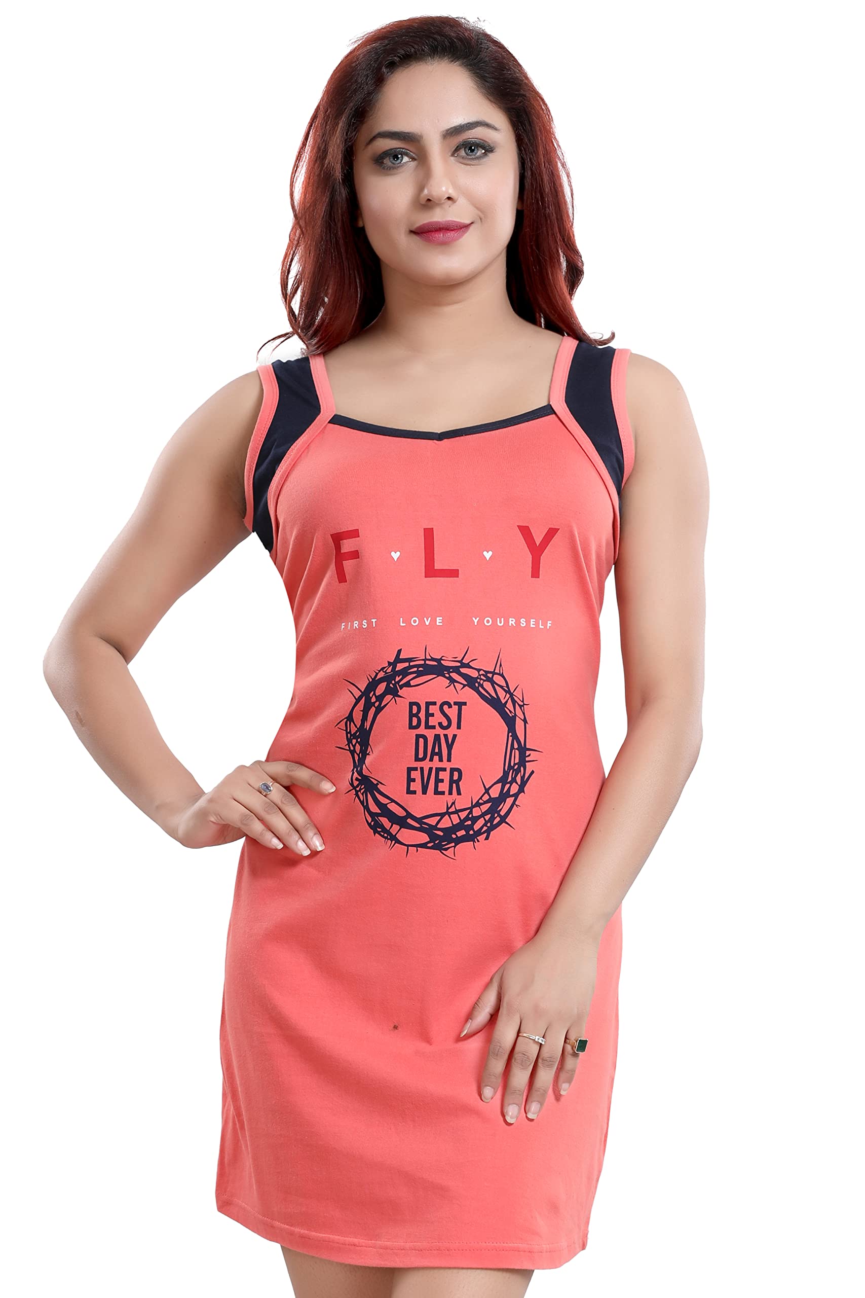 attempt Women's Cotton Sleeveless Nighty/Nightgown/Sleepwear/Sleeveless Nighties/Nightdress/Female Nightwear-picture-18
