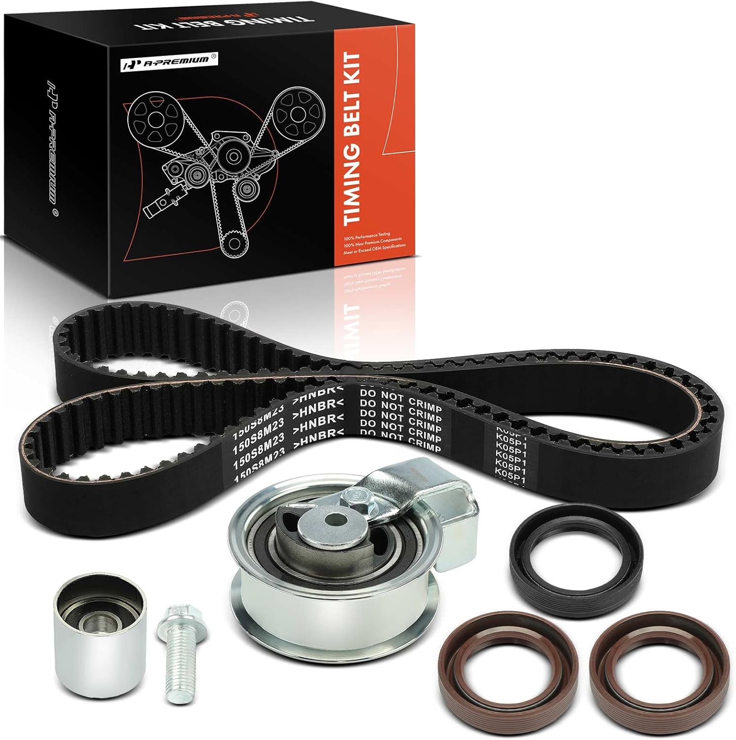 A-Premium Engine Timing Belt Kit Compatible with Volkswagen & Audi Cars - Passat 2001-2005, A4 1999-2006, A4 Quattro 1999-2005 - 1.8L 4.0L