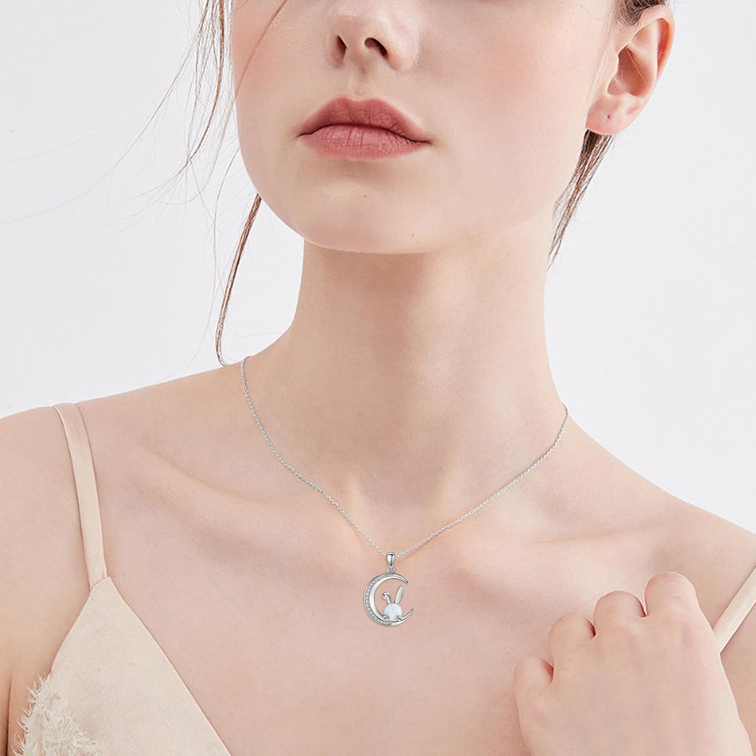 Rabbit Necklace 925 Sterling Silver Bunny Pendant Necklace Cute Animal Jewelry Gifts For Women - Image 4