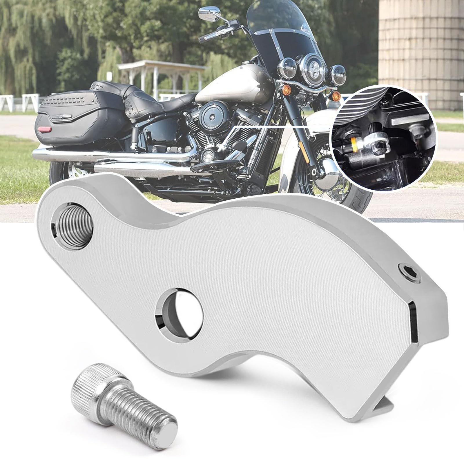 CaBYbigG EZ Shift Neutral Gear Assist Bracket for Harley M8 2018-2025 Touring 2018-2025 Softail Breakout Motorcycle Silver